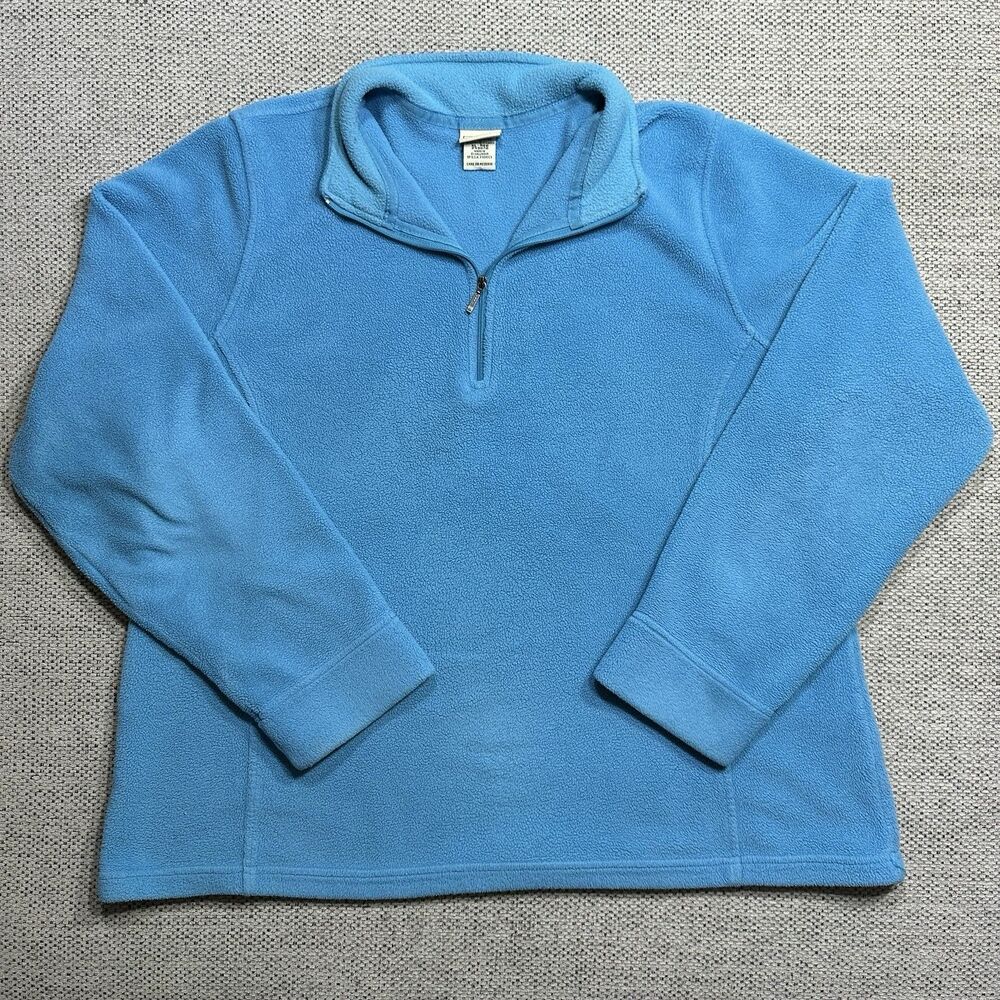 Vintage 00’s Women’s Teal LL Bean Synchilla Fleece 1/4 Pullover Size Extra Large